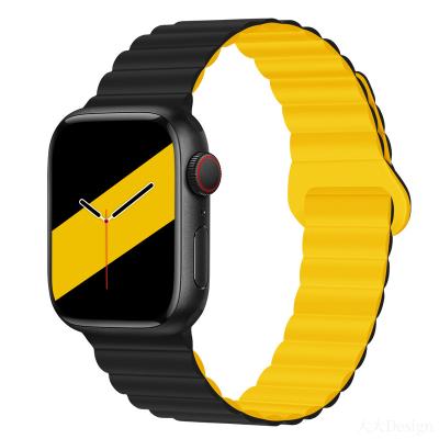 China Dual Color Adjustable Magnetic Loop Silicone Strap Sports Watch Band For iWatch 8 Ultra 7 6 5 4 Luxury Mens Rubber Sports Watch Band 49mm 45mm 44mm for sale