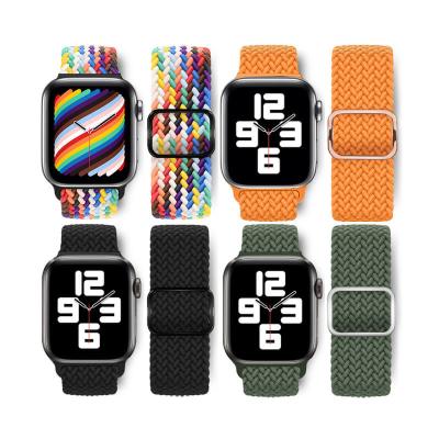 China Sport Watch Band Braided Solo Loop Strap Woven Nylon Elastic Band For Apple Watch Sliding Loop Band Nylon Strap For IWatch 7 8 Series for sale