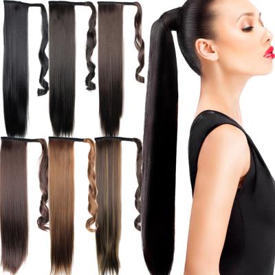 China Fácil manutenção Extensões de cabelo humano cabelo humano longo Velcro cavalo cauda à venda