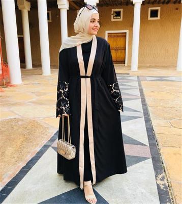 China Islamic Fashion Open Front Kimono Arabic Style Dubai Abaya Muslim Clothing S-2XL Latest New 2021 Embroidery Cardigan Designs for sale