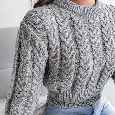 China 2021 European and American women's new fashion autumn and winter QUICK-DRY warm twist waist closing knitted sweater for sale