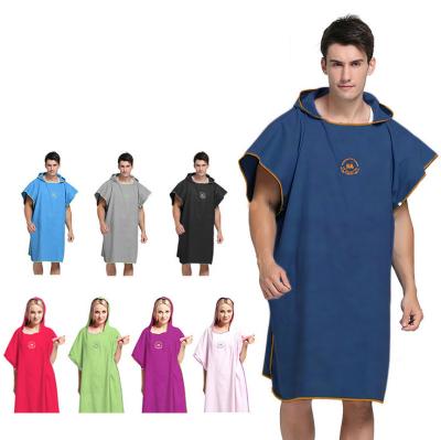 China Cheap Microfiber Sude Surf Hooded Poncho Towel QUICK DRY For Ready To Ship for sale