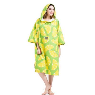 China Wholesale Surf Poncho QUICK DRY Printed Hooded Beach Towels For Adults for sale