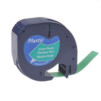 China COMPATIBLE plastic black on green tape for LetraTag label maker plus LT100H LT100T QX50 91334 91204 91224 59425 S0721640 for sale