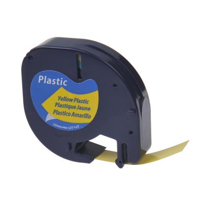 China COMPATIBLE DYMO LetraTag Compatible LT Plastic Black On Yellow 91202 Label Tape 91202 91222 91332 59423 for sale