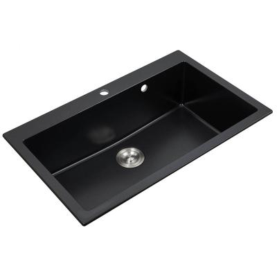 China Without Faucet 35*20 Inch Large Bowl Bathroom Granite Single Kitchen Sink for sale