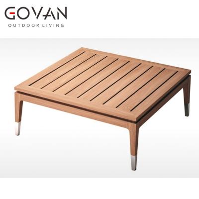 China New Arrival Modern Outdoor Solid Teak High End Outdoor Leisure Patio Garden Style Furniture Wooden Coffee Table for sale