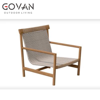 China Latest Style Modern Design Garden Furniture Set Modern Outdoor Hotel Leisure Solid Teak Wood Lounge Chair for sale