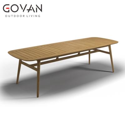 China Modern Luxury Outdoor Garden Furniture Set Teak Solid Wood Dining Table Teak Dining Table for sale