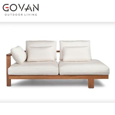 China New Design Garden Furniture Patio Style Hotel Modern Teak Solid Wood Outdoor Left Arm Sofa for sale