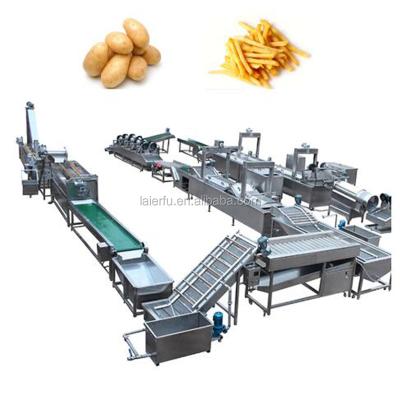 China Full Automatic Industrial Snacks Factory Potato Chips Making Machine French Fries Production Line Snack Factory, Frozen Food Factory 7*7mm for sale