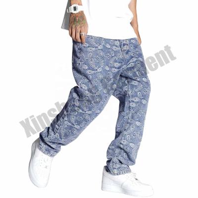 China New QUICK DRY design mens wholesale denim designer jeans light blue printed custom made mens jeans QUICK DRY for sale