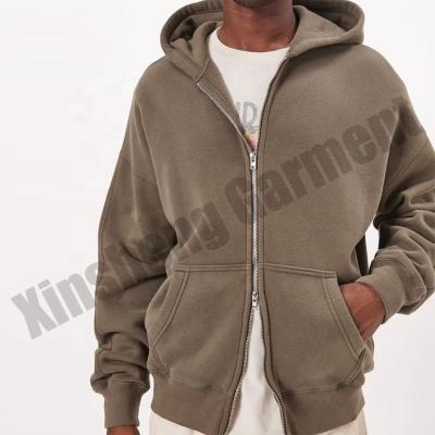 China 2021 custom Anti-wrinkle full zipper white plain plus size Hoodies premium sweatshirts sport fashion men pocket hoodie for sale