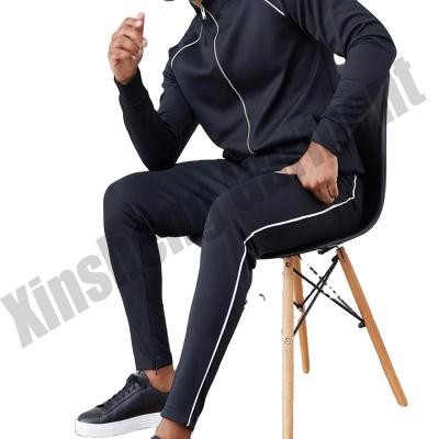 China New Fashion Breathable Pissing Zipper Up Top Funnel Neck Tracksuit Wholesale 2 Pieces Set Custom Mens Joggers Shaping Suit for sale