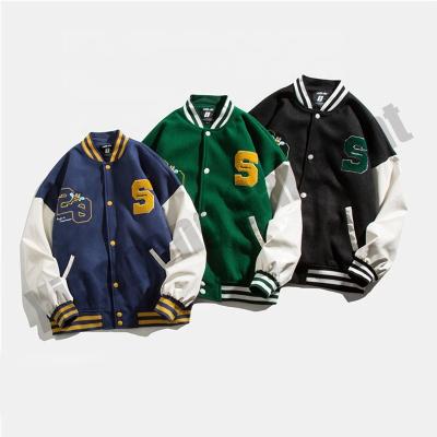 China High Quality QUICK DRY Custom Print Embroidered Varsity Jackets Street Fashion Leather Letterman Winter Jacket for sale