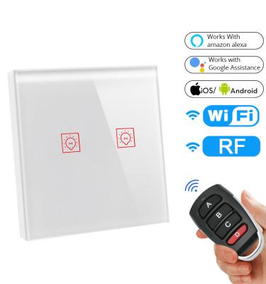 China Glomarket Tuya Wifi Touch Glass Panel Smart Switch Interruptor Inteligente Remote Control Smart Home Appliances à venda