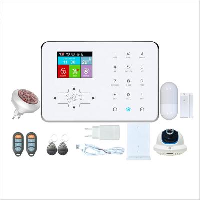 中国 Glomarket Tuya WIFI+GSM/GPRS Home Alarm Security System With Motion Detector Wireless Anti Theft Security Alarm 販売のため