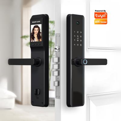 China Cerradura de puerta elegante de Tuya Wifi de la huella dactilar con la cerradura de puerta inteligente elegante de Digitaces de la cámara en venta