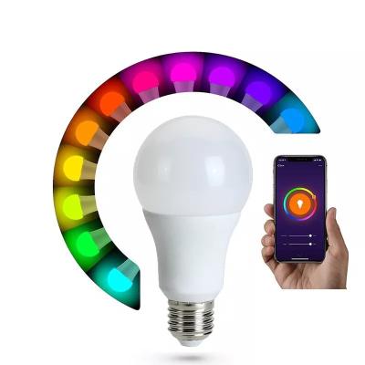 China Luz remota Tuya recargable del control del APP del teléfono del bulbo de E27 E26 B22 Smart multicolor en venta