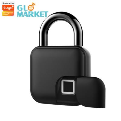 China Tuya Keyless Fingerprint Padlock IP65 Waterproof USB Charging Zinc Alloy for sale