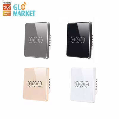 China Vidrio inalámbrico Crystal Panel Touch Wall del interruptor elegante de Tuya Wifi de la luz del amortiguador del Smart Home en venta