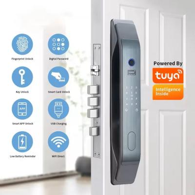 China Glomarket Tuya Smart 3D Face Aplicativo de bloqueio de porta totalmente automático Desbloqueio remoto Impressão digital Smart Inteligente Fechadura de porta para casa inteligente à venda