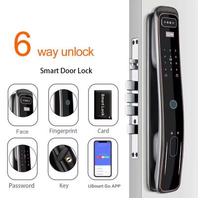 China Glomarket Fully Automatic Tuya Wifi Smart Door Lock Mobile Phone Control Fingerfrint Digital Password Smart Lock With Camera for sale