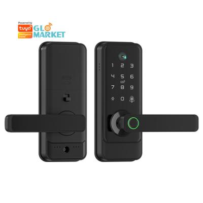 China Glomarket Tuya Wifi Keyless Deadbolt Lock Serraduras Electric Handle Front Door Lock With Keypad Smart Fingerprint Digital Lock à venda