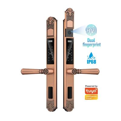 China Glomarket Courtyard Villa Gate Lock High Security Waterproof Intelligent Dual Fingerprint Password Smart Lock Te koop