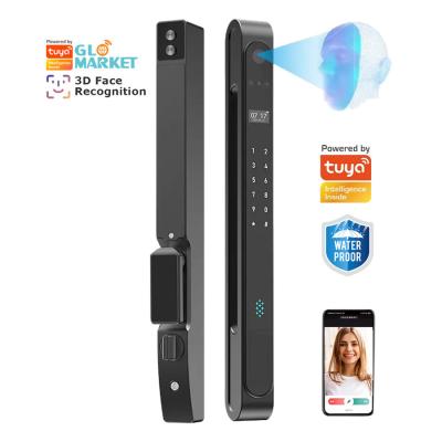 중국 Glomarket Outdoor Waterproof Ip68 Digital Electronic Tuya Smart Locks Fingerprint Aluminum Steel Sliding Glass Door Lock 판매용