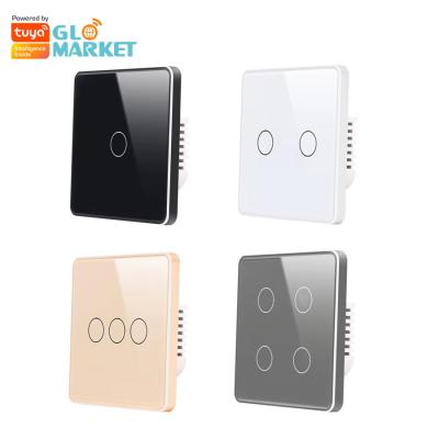 Κίνα Glomarket Smart ΕΕ/Ηνωμένο Βασίλειο 1-4Gang Wall Switch WIFI/Zigbee Glass Panel Light Switch Tuya Smart Switch με Google Alexa προς πώληση