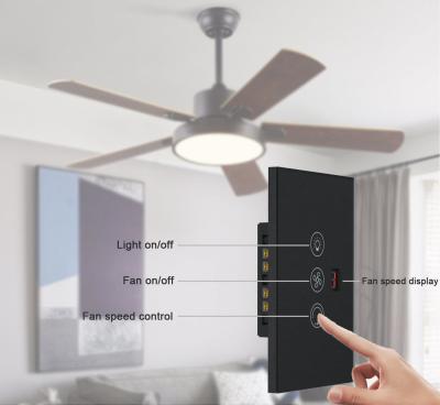 China Glomarket Tuya Wifi Smart Fan Switch Tuya Smart Switch Fan Speed Light On Off Voice Control Control Switch EU /US Standard for sale