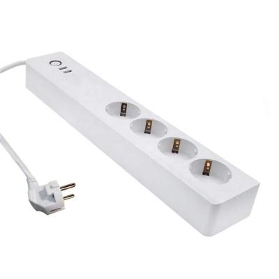 China Eu 4 Outlet Smart Usb Power Strip 2kw 16A Smartlife Power Strip for sale