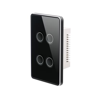 China interruptor de la luz de la pared del Smart Home del interruptor 120*74m m de Zigbee de la cuadrilla 10A 4 en venta