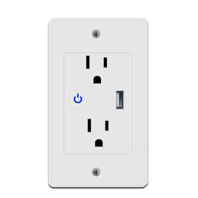 China FCC ROHS Smart Plug Socket AU UK Wifi Usb Outlet Two AC Sockets for sale