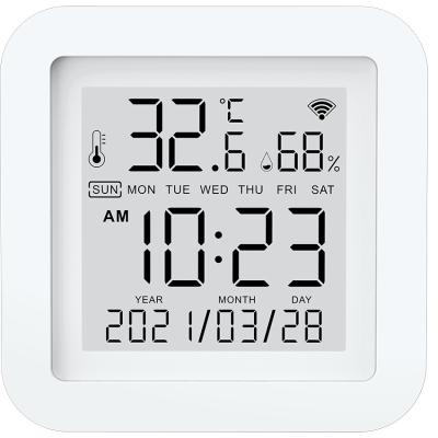 China Thermometer-Hygrometer-intelligentes Hygrometer Alexa LED-Schirm-2.4G Wifi zu verkaufen