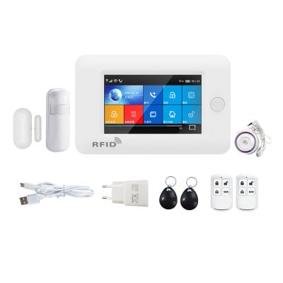 China 433Mhz WIFI-GSM de Sensortouch screen van het Alarmsysteem1900mha Slim Alarm Te koop