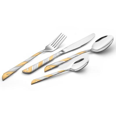 China Sustainable Stainless Steel Cutlery And Non Magnetic Gold Plated Dinnerware Gift Set for sale