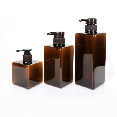 China Personal Care Products PETG Shampoo Bottle 250ml 280ml 460ml 620ml Amber Plastic Bottle Shampoo for sale