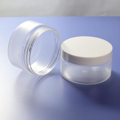 China Cosmetic High Quality Stain Frosted Cosmetic Cream Jar 50ml 120ml 250ml 8oz Luxury Body Scrub Plastic Jars With Lids for sale