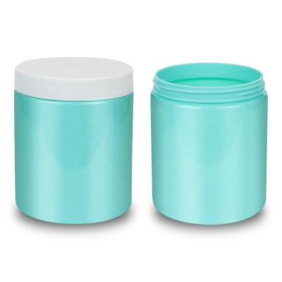 China Personal Packaging Skin Care Custom Color Body Lotion Cream Cosmetic Jar 570ml PET Plastic Jars With Lids for sale