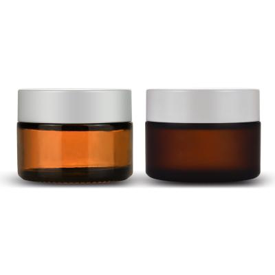 China Wholesale 10g Eye Cream Cosmetic Glass Jar Empty Skin Care Amber Glass Jars With Lid for sale