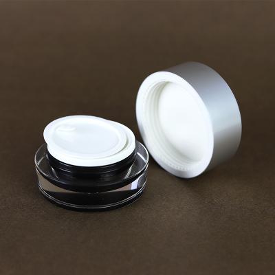 China Double Wall Cosmetic Acrylic Jars 1oz 15g Eye Cream Jar Empty Skin Care Cream Lip Scrub Jar With Lids for sale