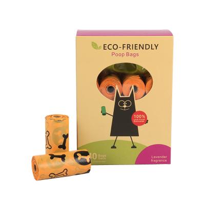 China Sustainable Colorful Eco-friendly Degradable Refill Printed Biodegradable PPE Dog Poop Bag With Private Bag for sale