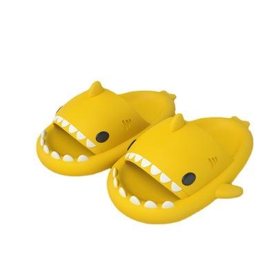 China Flip Flops EVA Soft Bottom Waterproof Parent-child Non-slip Home Bathroom Shark Kids Summer Fluffy Slippers for sale