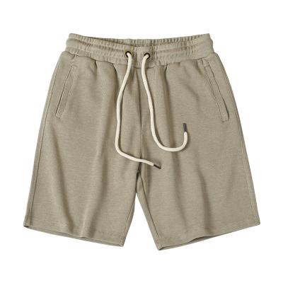 China Sale Solid Color Cotton And Polyester Breathable Simple Warm High-elastic Laced Man Beach Shorts for sale