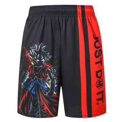 China Breathable Custom Logo Cartoon Printed Casual Plus Size Breathable Loose Quick-Drying Men Beach Shorts for sale