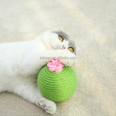 China Cat Pet Toys Supplies Mint Viable Simulation Cactus Catnip Sisal Ball Scratch-Resistant for sale