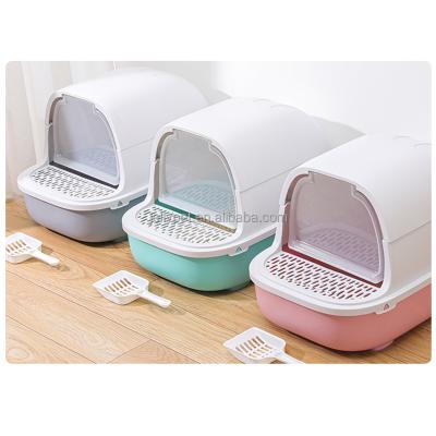 China Sustainable Large Space Cat Litter Box Tray Pet Toilet Claw Care Cat Toilet for sale