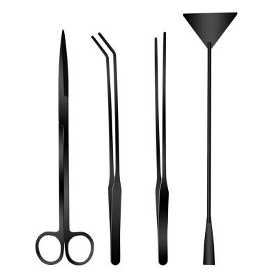 China Viable Stainless Steel Aquatic Plants Aquascaping Tool Kit For Fish Starter Fistoy Aquarium Scissor Tweezers Kit Spatula Tool for sale